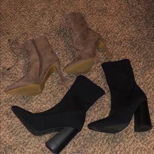 2 pairs of heel boots